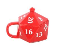 Something Different Wholesale D20 Gaming Dice Shaped Mug | 500ml Tabletop RPG Mug | Ceramic with Lid | Game Night Drinkware | Geeky Gift | Hand Wash Only | Not Microwave Safe
