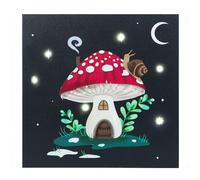 Something Different Wholesale Enchanted Mushroom Home LED Light-Up Wall Canvas - Whimsical Fairy Tale Design - Gentle Glow for Magical Ambiance - Inspired Décor & Easy Installation