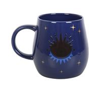 B&Q Colour Changing Mug - Enchanting All Seeing Eye, Blue & Gold Evil Eye Talisman Tea/Coffee Cup
