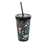 Serano Tumbler Enchanting Nature (Dark Forest Print) - 500ml Plastic with Straw
