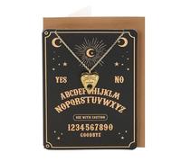 Something Different Wholesale Gold Finish Mystical Necklace with Planchette Pendant - Nickel-Free Stainless Steel - Includes Blank Greeting Card & Gold Envelope - Ideal for Mystical Enthusiasts