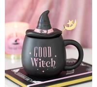Something Different Wholesale Good Witch Lidded Mug with Spoon | Ceramic Mug and Spoon Set
