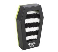 Something Different Wholesale Gothic Style Striped Socks in Coffin Gift Box: Embrace the Darkness with Fluffy Black and White Socks - Gift for Emo Enthusiasts!