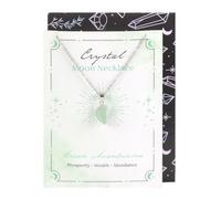 Something Different Wholesale Green Aventurine Crystal Moon Necklace - Handcrafted Pendant on Inspirational Greeting Card, Healing Energy, Gift for Her