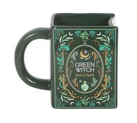 Something Different Wholesale Green Witch Book Shaped Mug | 450ml Capacity | Vintage Spellbook Style