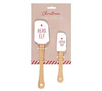 Something Different Wholesale Head Elf Little Elf Silicone Spatula Set - Christmas Spatula Set with Bamboo Handle for Festive Baking