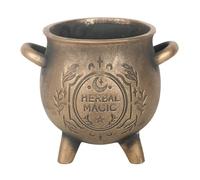 Something Different Wholesale Herbal Magic Bronze Effect Terracotta Cauldron Plant Pot | Green Witch Collection