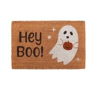 Something Different Wholesale Hey Boo' Ghost Doormat: Charming Design, Durable Coir Construction, Versatile Functionality - Adds Playful Flair to Any Entryway