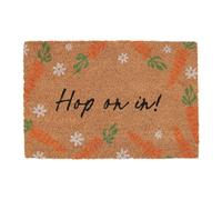 Something Different Wholesale Hop on In Spring & Easter Doormat - Cheerful Carrots & Daisies Design, Durable Coir Material, Ideal for Indoor/Porch Use, Adds Seasonal Charm to Your Entryway