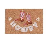 Something Different Wholesale Howdy Coir Doormat with Cowboy Boots & Daisies - Rustic, Playful Welcome Mat for Porch or Entryway, Durable, Indoor & Sheltered Outdoor Use
