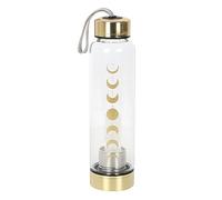 Something Different Wholesale Hydration on the Go: Moon Phases Glass Water Bottle - Crystal-Infused, Clear Quartz, Beautiful Design, Office & Travel-friendly