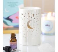 Something Different Wholesale Iridescent White Moon Pillar Oil Burner and Wax Warmer | Home Fragrance Decor