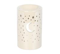 Something Different Wholesale Iridescent White Moon Pillar Oil Burner and Wax Warmer | Home Fragrance Decor