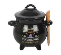 Something Different Wholesale Mischief and Magic Cauldron Soup Bowl with Spoon | Halloween Kitchen Decor