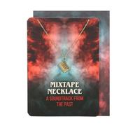Something Different Wholesale Mixtape Necklace on Greeting Card | Gold-Tone Retro Pendant | 80s Style Jewellery | Blank Card with Envelope | Music Lover Gift
