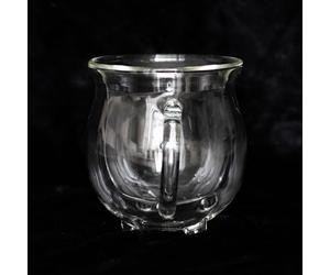 Something Different Wholesale Modern Witchcraft Mug: Clear Double-Walled Glass Cauldron - White Witch's Insulated Brew