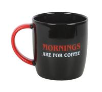 Something Different Wholesale Mornings are for Coffee Mug | Bold Black Red & White Design | 350ml Capacity | Microwave & Dishwasher Safe | Fun Gift for Coffee Lovers | Adventure Ready Mug
