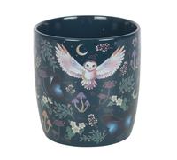 Something Different Wholesale Mystical Navy-Blue Owl & Moon Mug - 320ml, Featuring Flying Owls, Crescent Moons, and Forest Plants - Microwave & Dishwasher Safe - Ideal for Evening Teas and Relaxation