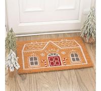Something Different Wholesale Natural Candy Cane Gingerbread House Doormat - Festive Holiday Design for Indoor or Sheltered Use - Durable & Playful Christmas Entrance Mat
