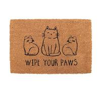 Something Different Wholesale Natural Coir ‘Wipe Your Paws’ Cat Doormat | Indoor Cat Welcome Mat | Feline Entryway Decor
