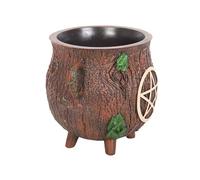 Something Different Wholesale Nature-Inspired Pentagram Bark-Effect Cauldron Plant Pot - Ritual & Herb Growing Planter