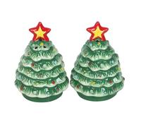 Nostalgic Christmas Trees Salt & Pepper Shakers - Ceramic Holiday Design, Food Safe & Durable, Fun Addition to Holiday Meals, Perfect for Holiday Gifting
