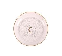 Something Different Wholesale Off White Astrology Wheel Trinket Dish - Ceramic Jewelry Organizer with Zodiac Signs, Elegant and Practical Gift for Astrology Enthusiasts and Home Décor