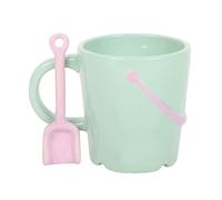 Something Different Wholesale Pastel Bucket Mug with Spade Spoon | 350ml Ceramic Novelty Mug | Coastal Beach-Inspired Gift | Quirky Tea or Coffee Cup