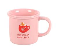 Something Different Wholesale Pink Hot Cocoa and Chill Mug - Ceramic 12oz Cup, Microwave and Dishwasher Safe, Ideal for Cozy Winter Evenings, Gift for Hot Chocolate Lovers