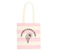 Something Different Wholesale Pink Scoops & Smiles Club Tote Bag | Ice Cream Print Polycotton Shopper | Summer Beach Tote | Lightweight Foldable Bag for Holidays & Shopping