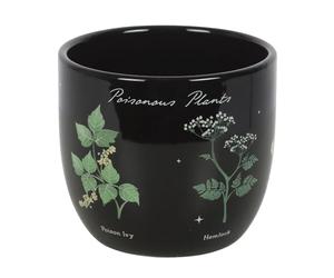 Something Different Wholesale Poisonous Plants Ceramic Plant Pot - Gothic Botanical Design - Unique Indoor Planter - Decorative Home Décor for Greenery - Gift for Nature & Gothic Enthusiasts