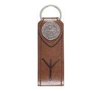 Something Different Wholesale Protection Rune Keyring | Faux Leather Viking Keychain with Algiz Rune | Norse Amulet Key Ring for Safety