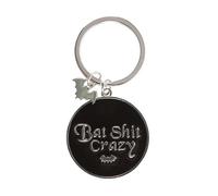 Something Different Wholesale Quirky Round Bat Shit Crazy Keyring - Eccentric UK Novelty, Humorous Key Fob, Unique Charm, Fun Crazy Accessory