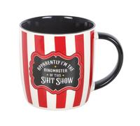 Something Different Wholesale Red Striped Ringmaster Mug | Novelty Circus Design Mug