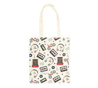 Something Different Wholesale Retro 80s Print Tote Bag | Polycotton Reusable Bag | Arcade & Cassette Print | Lightweight Shopping Bag | Nostalgic Gift | Hand Wash Only