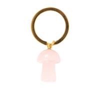 Something Different Wholesale Rose Quartz Mushroom Gemstone Keyring for Crystal Healing