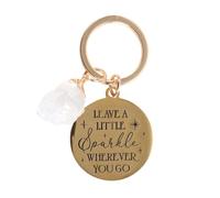 Something Different Wholesale Sparkling Crystal Keyring - Clear Quartz Keychain, Gemstone Bag Charm, UK-Made Sparkle Key Holder - Elegant Crystal Accessories Gift