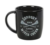 Something Different Wholesale Support Your Local Witch Coven Mug | Black Ceramic | 320ml Capacity | Mystical Morning Gift | Dishwasher & Microwave Safe
