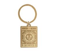 Something Different Wholesale The Sun Vintage Tarot Keyring - Gold-Tone Keychain with Tarot Card Design - Symbol of Positivity, Success, and Vitality - Perfect for Tarot Lovers and Spiritual Seekers