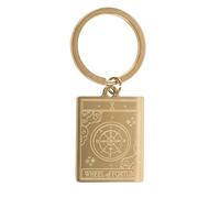 Something Different Wholesale The Wheel of Fortune Vintage Tarot Keyring - Gold-Tone Keychain with Tarot Card Design - Symbol of Fate and Destiny - Perfect for Tarot Lovers and Spiritual Enthusiasts