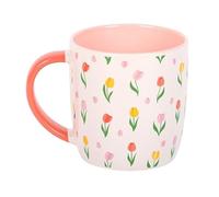 Something Different Wholesale Tulip Print Mug | 350ml Ceramic Coffee Cup with Cheerful Floral Design | Microwave & Dishwasher Safe | for Mum or Flower Lovers