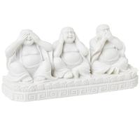 Something Different Wholesale Unique White Enlightening Trio Buddhas - 6cm x 12.5cm - See, Speak, Hear No Evil Buddhas Resin Design - Perfect for Home Decor