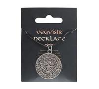 Something Different Wholesale Vegvisir Viking Compass Cord Necklace | Norse Symbol Pendant for Protection & Guidance | Rustic Pagan Jewellery Gift