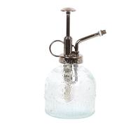 Something Different Wholesale Vintage Glass Plant Mister - Indoor Garden Enthusiast Gift - Clear Glass Decorative Pattern Design - Dark Metal Pump Spray - Thumb Holder Plant Mister
