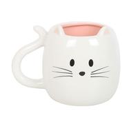 Something Different Wholesale White Cat Shaped Mug | Cute Coffee Cup | Novelty Ceramic Mug | Feline Gift for Cat Lovers | 500ml