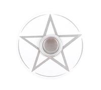 Something Different Wholesale White Pentagram Spell Candle Holder - Bestselling Pentagram Design Candle Stand