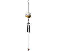 Bee-utiful Black & Yellow Glass Bee Windchime - 63cm x 7.5cm (1 Pc.) - Stunning Design & Soothing Sounds - Perfect Gift, Home & Office Decor
