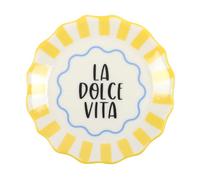 Something Different Wholesale Yellow Striped La Dolce Vita Trinket Dish | Decorative Jewelry Holder