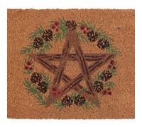 Something Different Wholesale Yuletide Home Decor: Winter Solstice Doormat with Pentagram Design - Pagan Holiday Mat
