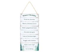 Something Different Winter Wonderland Checklist Hanging Sign White/green/brown (One Size)